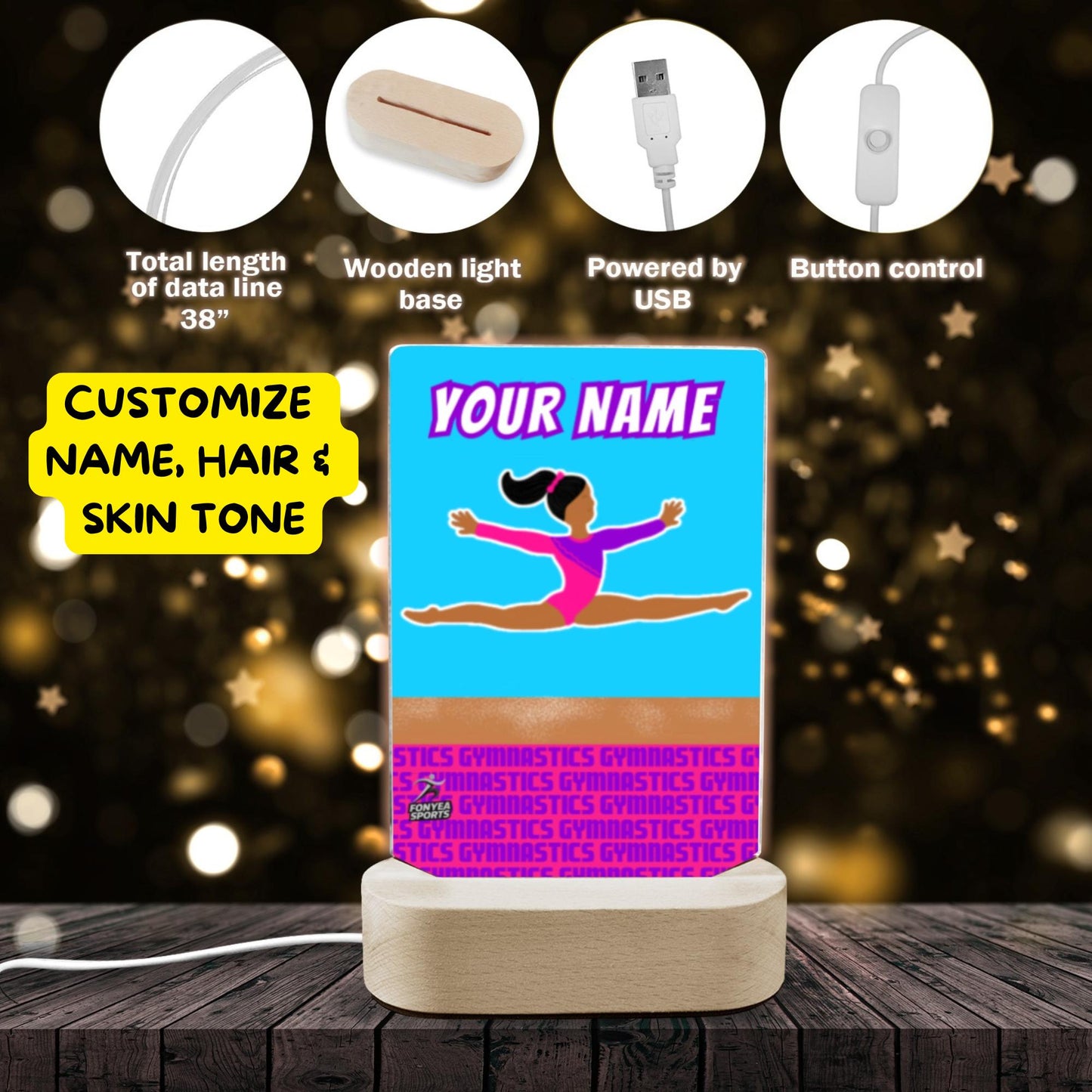 Fonyea Sports Gymnast Acrylic LED Night Light (Two Styles)