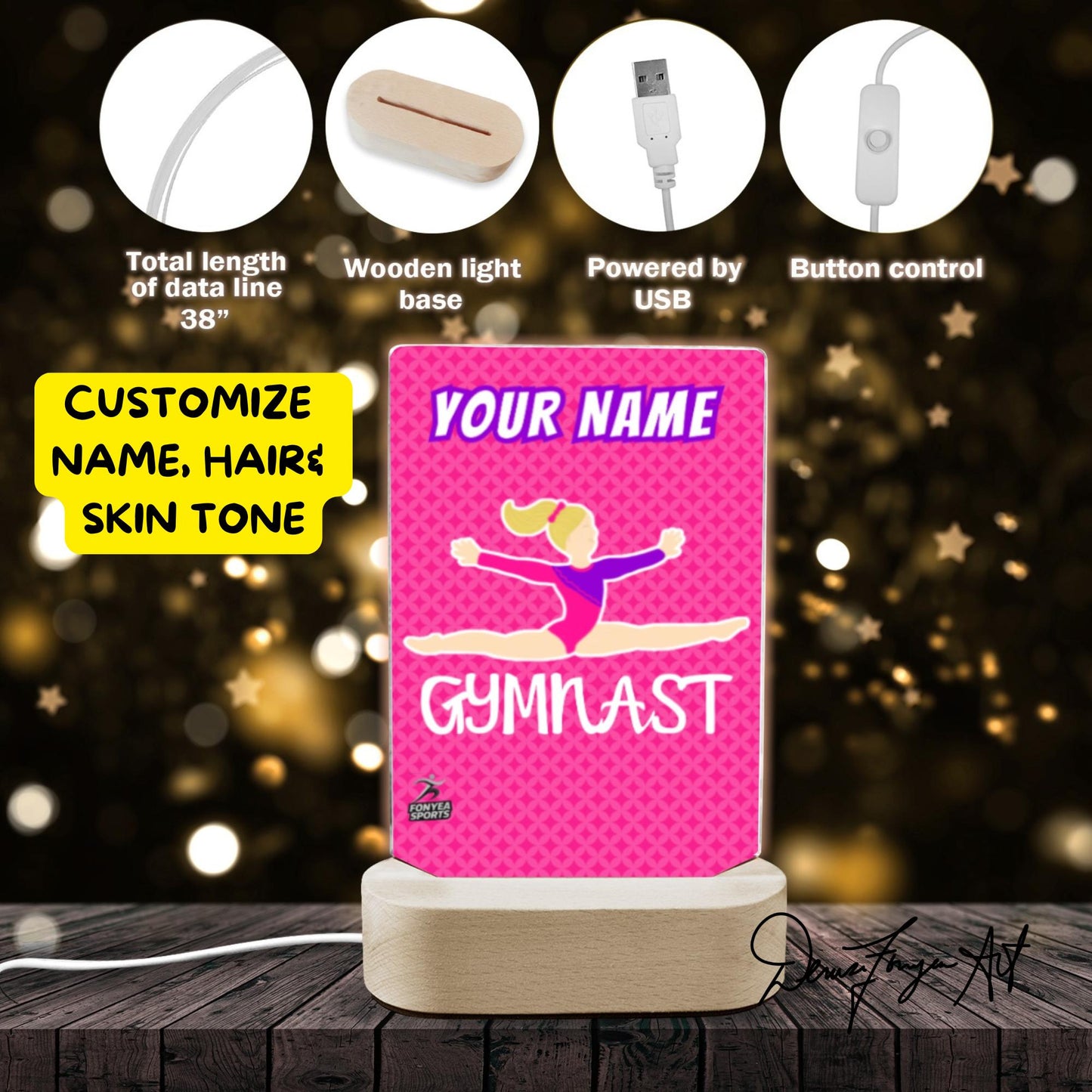 Fonyea Sports Gymnast Acrylic LED Night Light (Two Styles)