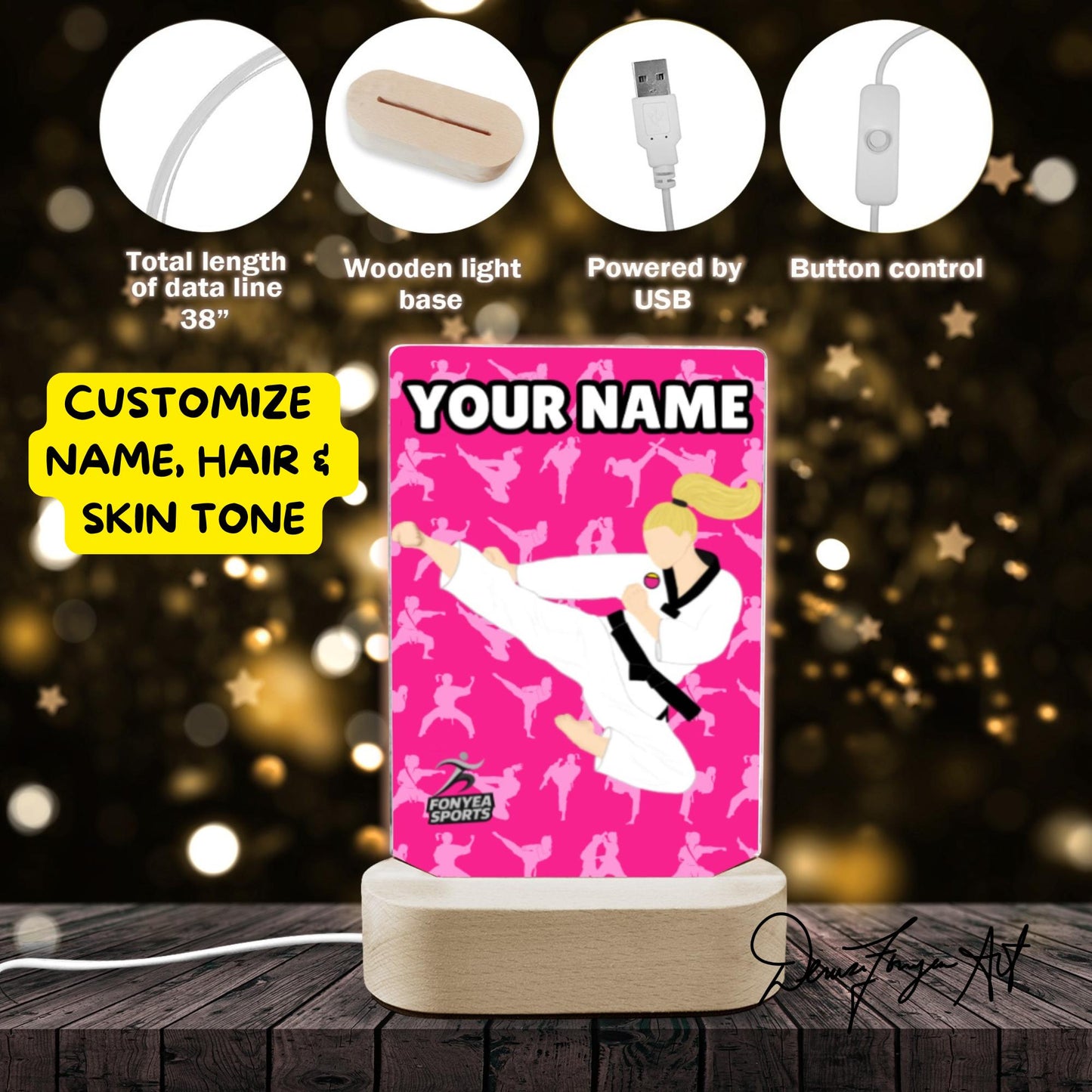 Fonyea Sports Martial Arts Acrylic LED Night Light