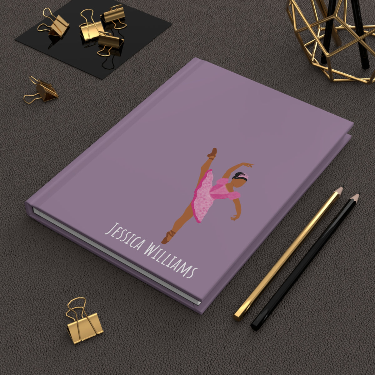 Dancer Ballerina Personalized Blank Lined Journal — Hardback Edition