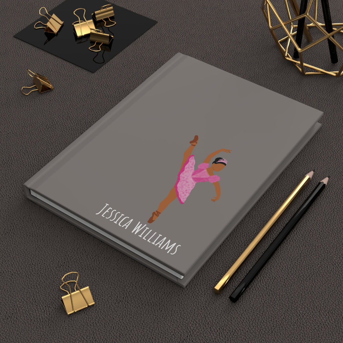 Dancer Ballerina Personalized Blank Lined Journal — Hardback Edition