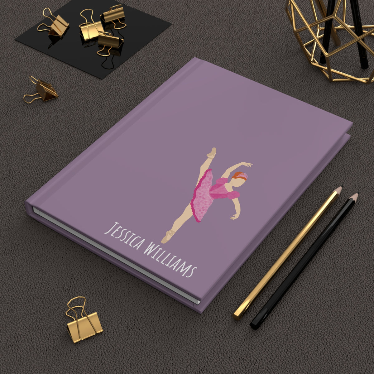 Dancer Ballerina Personalized Blank Lined Journal — Hardback Edition