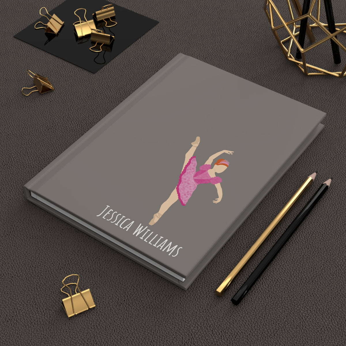 Dancer Ballerina Personalized Blank Lined Journal — Hardback Edition
