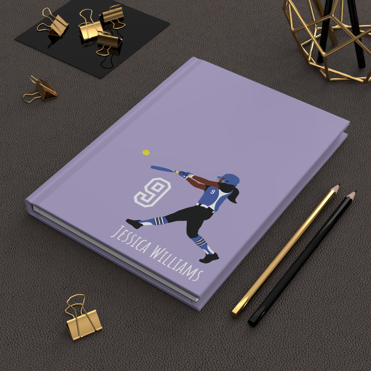 Softball Girl Personalized Blank Lined Journal — Hardback Edition